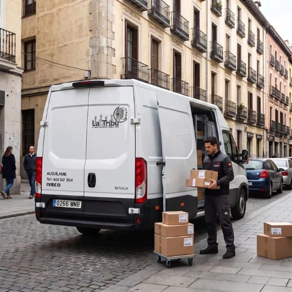 Furgoneta de flota La Tribu en reparto y alquiler profesional: A Estrada